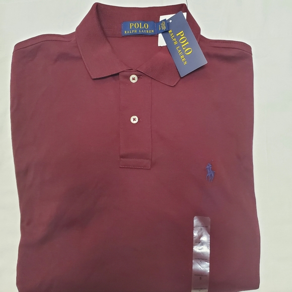 NWT Polo Ralph Lauren Soft Cotton Polo Shirt Size Small Color Wine - Picture 5 of 6